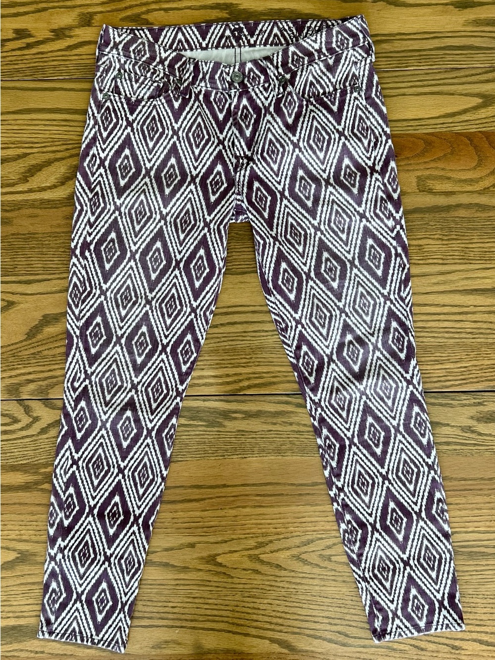 7 For All Mankind Gwenevere Ikat Skinny Cropped Jeans, size 27 - Picture 4 of 11